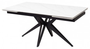 Стол FORIO 160 MATT WHITE MARBLE SOLID CERAMIC / BLACK, ®DISAUR в Соликамске - solikamsk.mebel24.online | фото 1