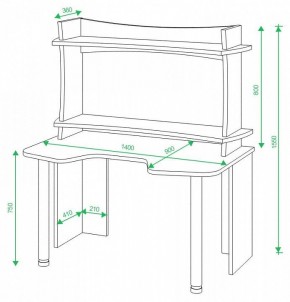 Стол компьютерный Домино lite СКЛ-Игр140 в Соликамске - solikamsk.mebel24.online | фото 2