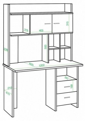 Стол компьютерный Домино lite СКЛ-Прям120+НКЛХ-120 в Соликамске - solikamsk.mebel24.online | фото 2