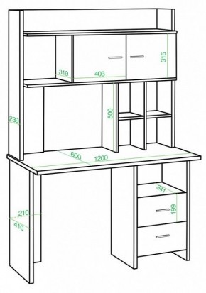 Стол компьютерный Домино Lite СКЛ-Прям120Р+НКЛХ-120 в Соликамске - solikamsk.mebel24.online | фото 2
