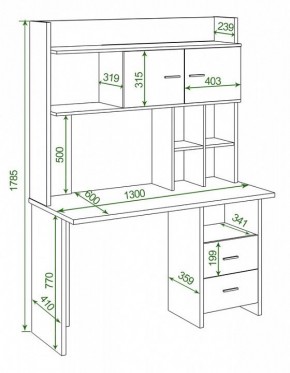Стол компьютерный Домино Lite СКЛ-Прям130+НКЛХ-130 в Соликамске - solikamsk.mebel24.online | фото 2