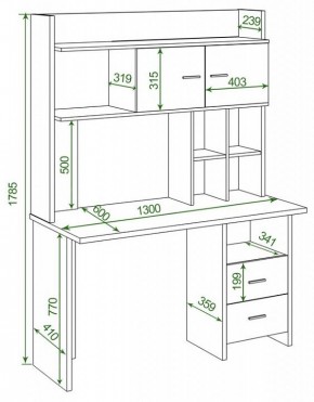 Стол компьютерный Домино Lite СКЛ-Прям130Р+НКЛХ-130 в Соликамске - solikamsk.mebel24.online | фото 2