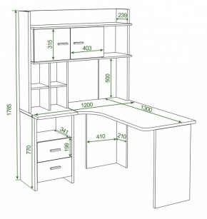 Стол компьютерный Домино Lite СКЛ-Угл130+НКЛХ-120 в Соликамске - solikamsk.mebel24.online | фото 2