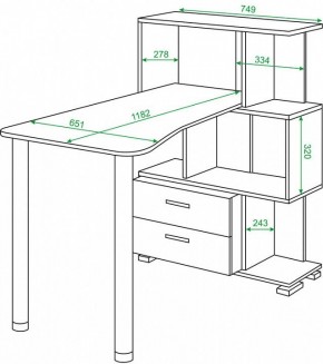 Стол компьютерный Домино СЛ-5-3СТ-2+БЯ в Соликамске - solikamsk.mebel24.online | фото 2