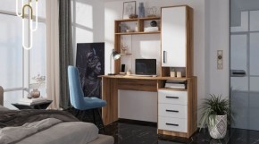 ФАВОРИТ Стол компьютерный (дуб вотан/белый) в Соликамске - solikamsk.mebel24.online | фото