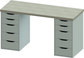 Стол письменный Ингар 2/55 140x75x55, дуб беленый/белый в Соликамске - solikamsk.mebel24.online | фото 2