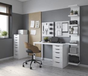 Стол письменный Ингар белый, 140x75, с одной тумбой в Соликамске - solikamsk.mebel24.online | фото 2