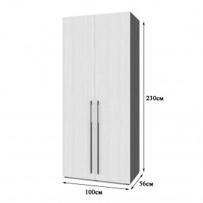 СТОУН С21 Шкаф 2-х створчатый (анкор темный/анкор светлый) в Соликамске - solikamsk.mebel24.online | фото 2