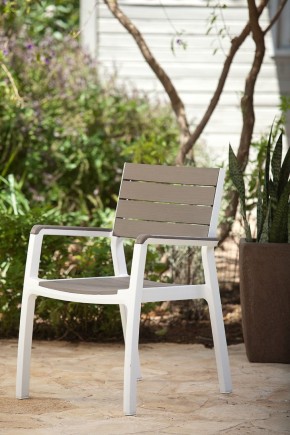 Стул c подлокотниками Гармония (Harmony armchair) белый-капучино в Соликамске - solikamsk.mebel24.online | фото 1