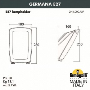 Светильник на штанге Fumagalli Germana 2N1.000.000.AYF1R в Соликамске - solikamsk.mebel24.online | фото 3