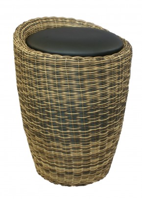 Табурет с местом для хранения LM-1100Rattan, чёрный в Соликамске - solikamsk.mebel24.online | фото