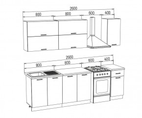 ТЕХНО-3 Кухонный гарнитур 2,0 м Компоновка №2 в Соликамске - solikamsk.mebel24.online | фото