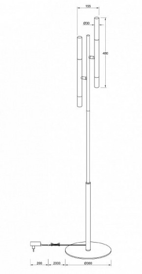 Торшер Maytoni Vigo MOD070FL-02B в Соликамске - solikamsk.mebel24.online | фото 3