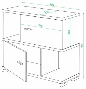 Тумба комбинированная СБ-30/2 в Соликамске - solikamsk.mebel24.online | фото 2