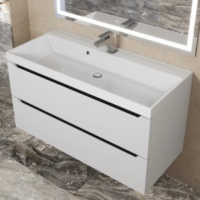 Тумба под раковину Uperwood Tanos 100 см, подвесная, белая/графит в Соликамске - solikamsk.mebel24.online | фото 10