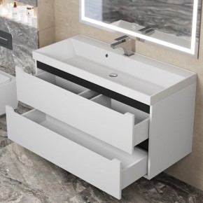 Тумба под раковину Uperwood Tanos 100 см, подвесная, белая/графит в Соликамске - solikamsk.mebel24.online | фото 9