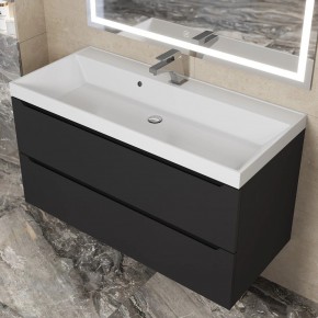 Тумба под раковину Uperwood Tanos 100 см, подвесная, черная матовая в Соликамске - solikamsk.mebel24.online | фото
