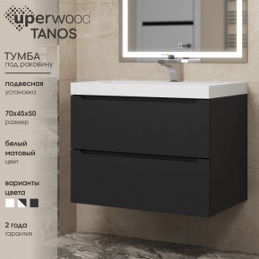 Тумба под раковину Uperwood Tanos 70 см, подвесная, черная матовая в Соликамске - solikamsk.mebel24.online | фото 3