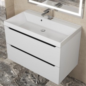 Тумба под раковину Uperwood Tanos 80 см, подвесная, белая/графит в Соликамске - solikamsk.mebel24.online | фото 8