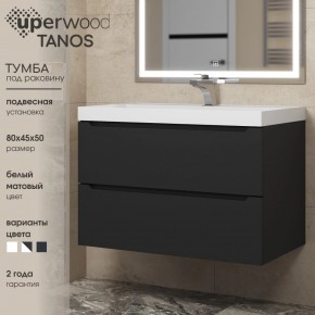 Тумба под раковину Uperwood Tanos 80 см, подвесная, черная матовая в Соликамске - solikamsk.mebel24.online | фото 3