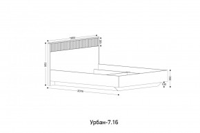 УРБАН - 7.16 Кровать 1600 БЕЗ ОРТОПЕДА в Соликамске - solikamsk.mebel24.online | фото 2