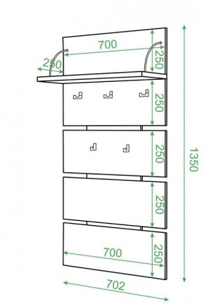 Вешалка настенная Домино нельсон СТ-50 в Соликамске - solikamsk.mebel24.online | фото 2